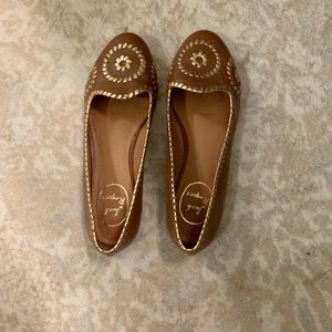 Jack Rogers Brown & Gold Flats